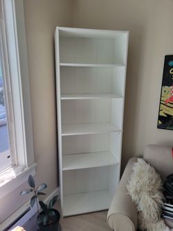 ​Tall White 5-Shelf Bookcase / Storage Unit (71" H x 24.5" W x 11.5" D)