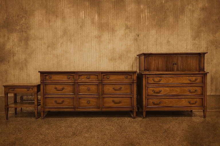 Vintage Dresser, Chest & Nighstand (one) Set 