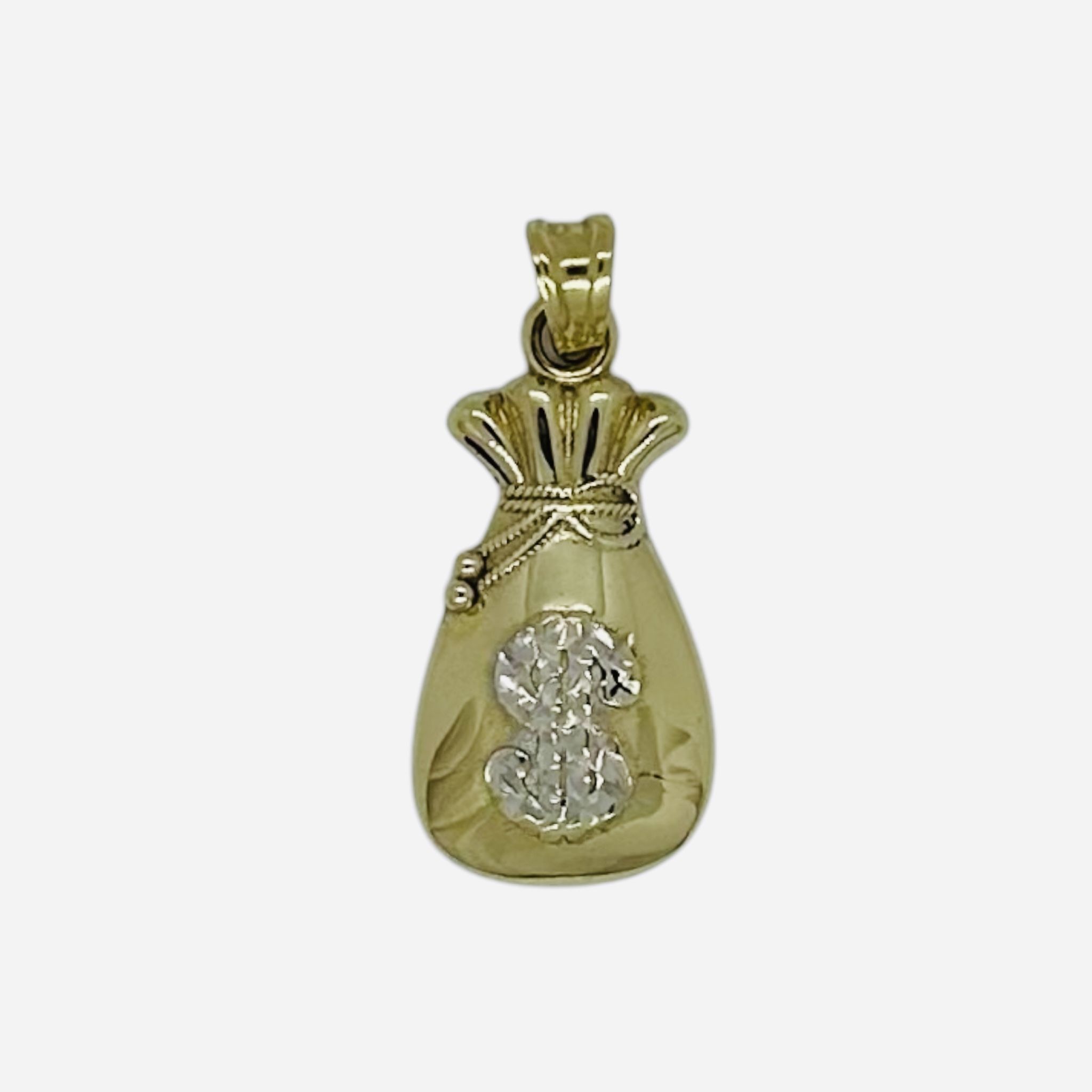 Pendant Charm Two-tone Gold 10k. Bag