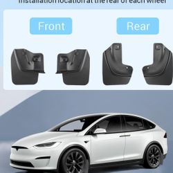 Motrobe Tesla Model X Mud Flaps Splash Guards No Drilling Required Tire Protection TPE Fender Exterior Accessories for

