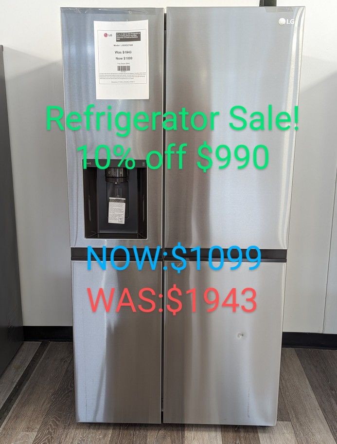 27cu Side By Side Refrigerator with External Water/Ice Dispenser, Pocket Handles and Craft Ice 