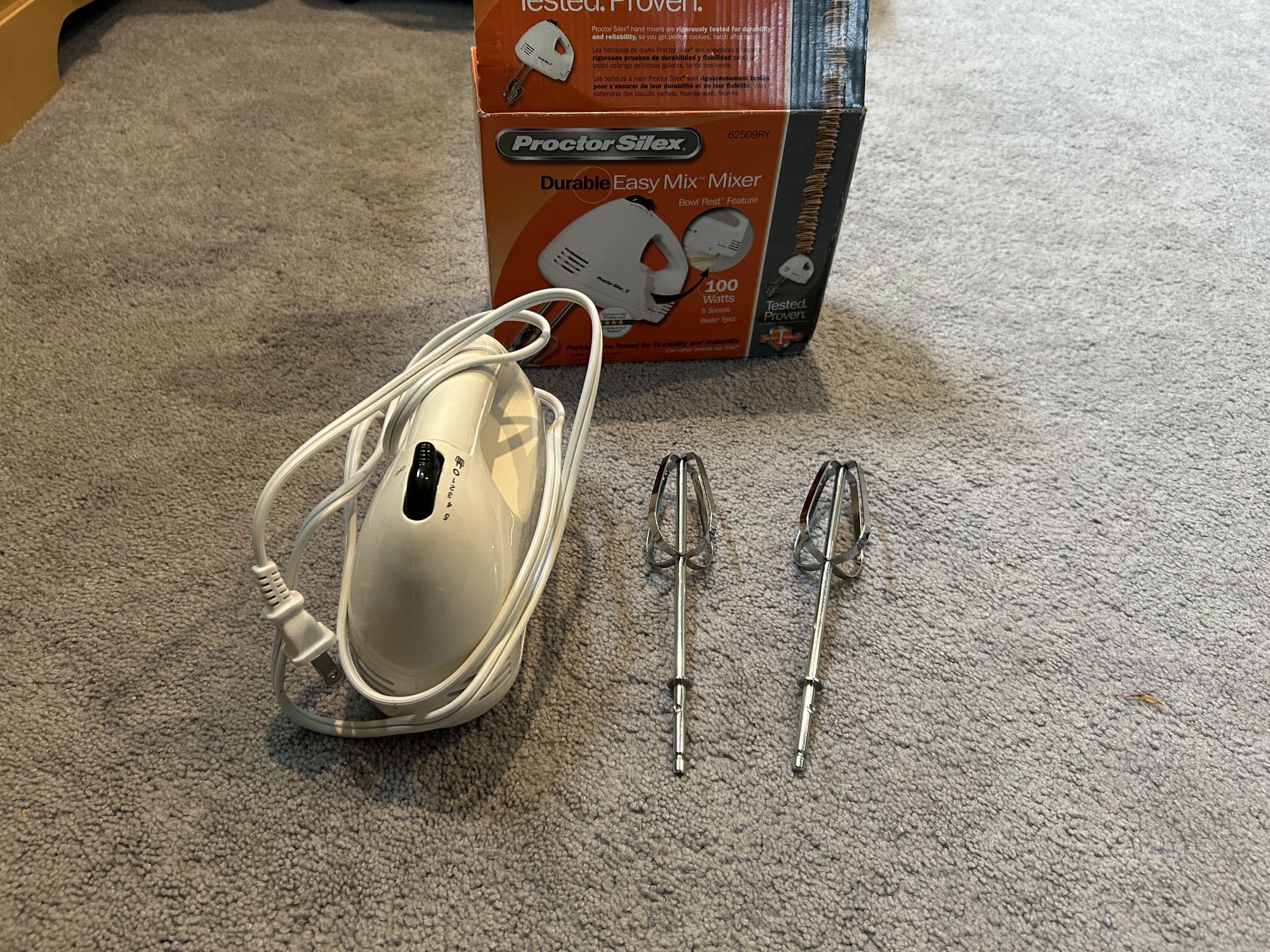 Proctor Silex Easy Mix 5-Speed Electric Hand Mixer with Bowl Rest