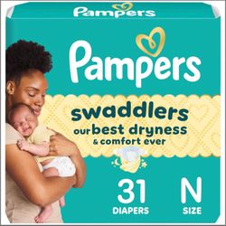 XX Pampers Baby Diapers - Swaddlers - Size 0, 31 Count, Ultra Absorbent Disposable Newborn Diaper