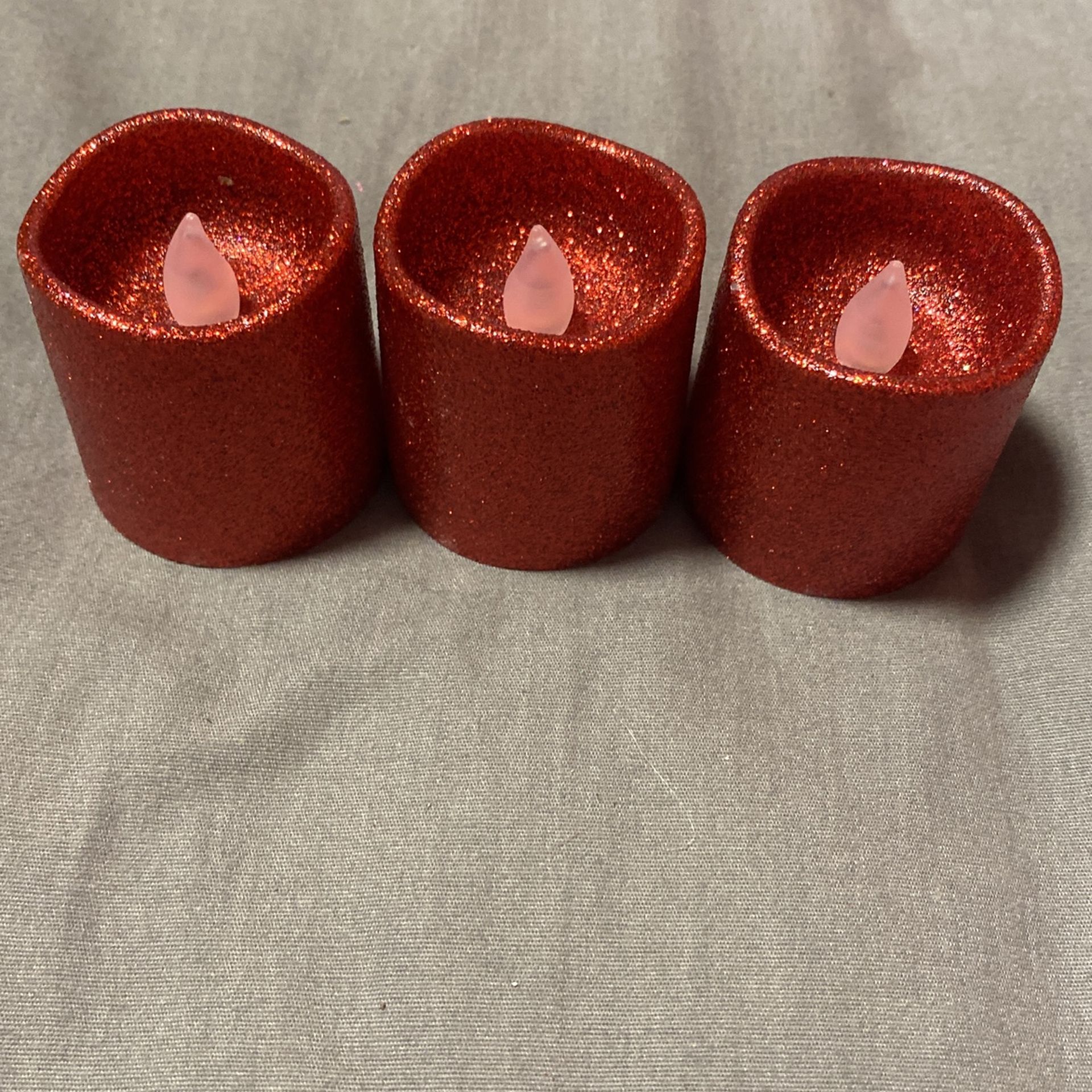 Sparkling Red Battery Operated Candles