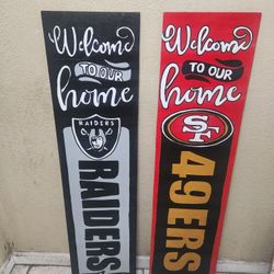 Double Sided 1/4 Inch Hand Painted Welcome Home Sign