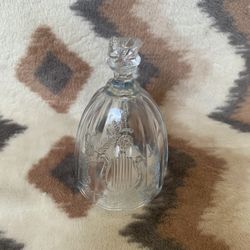 Vintage Artmark Lead Crystal Hand Bell W/ Harp Handle Harp & Flower Design