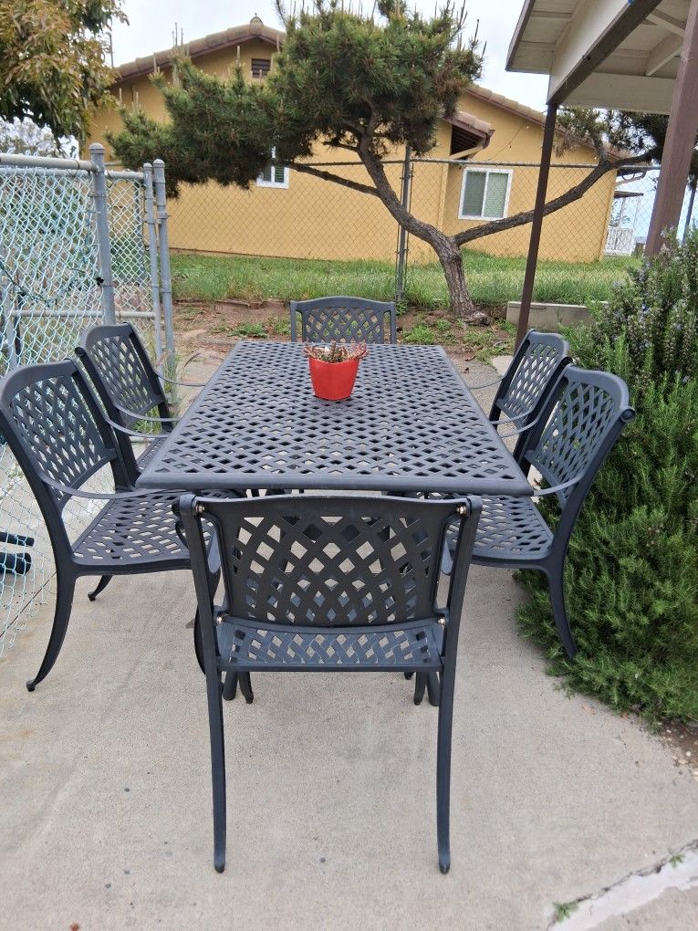 Patio Furniture Table With 6 Chairs Set