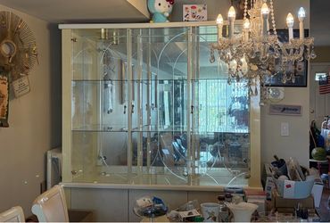 China cabinet and dinette set