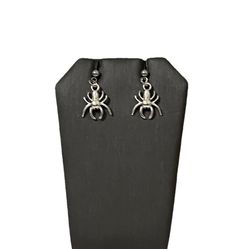 Gothic Punk Silver Spider Dangle Earrings Spooky Halloween Insect Jewelry Gift