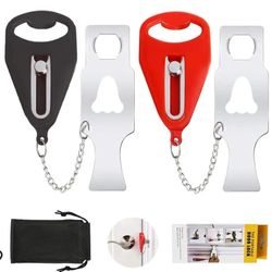 
Portable Door Lock,Travel Lock, Add Extra Locks for Additional Safety and Privacy Lock Down for School, Airbnb, Home,Hotel(Set of 2)