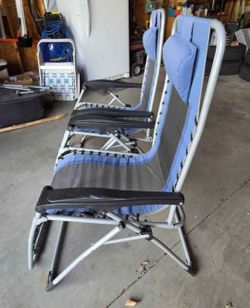 Reclining foldable chairs