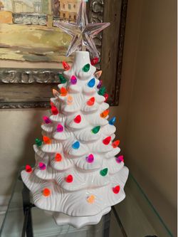 15”pre-lit ceramic Christmas tree