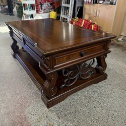 Wooden Coffee Table - With Fold Out Feature