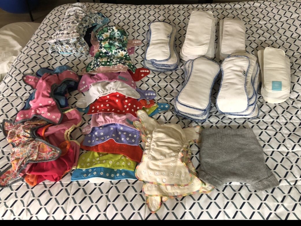 Reusable diapers, liners, and slips