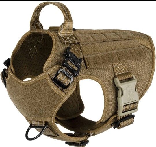 NEW ICEFANG Tactical Dog Harness Medium 2X Metal Buckle, Working Dog MOLLE Vest