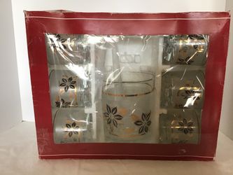 Vintage Ice Bucket & Glassware Barware Set