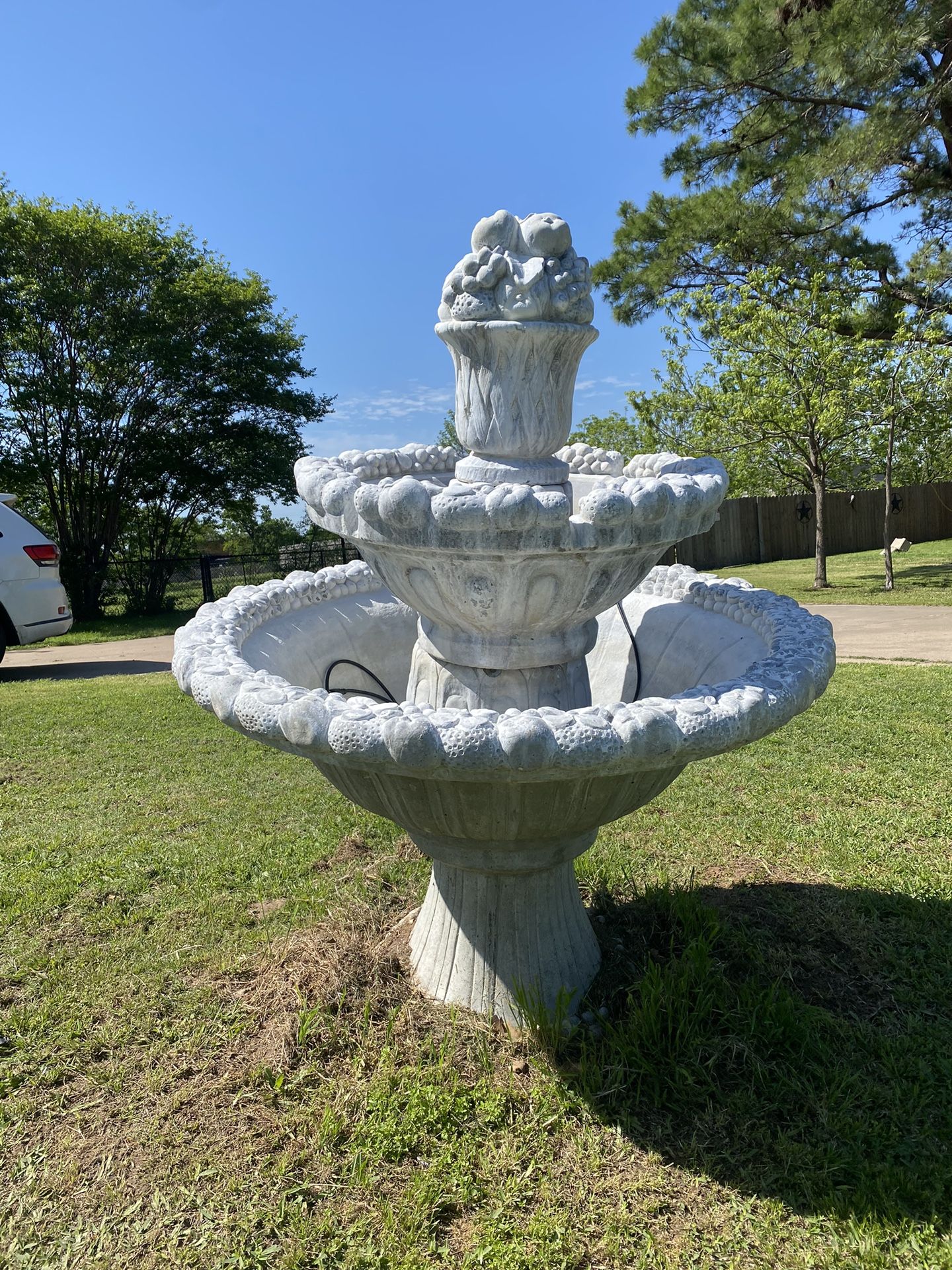 Three Tiered Concrete Water Fountain 