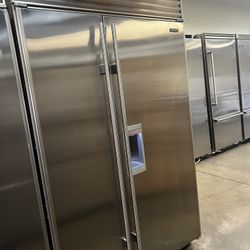 Sub Zero 48”Wide Built In Stainless Steel Side By Side Refrigerator 