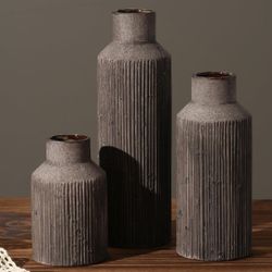 Set Of 3 Farmhouse Vase for Home Decor, Ceramic vase. Vintage Flower Vase Suitable for Home Decor, Living Room, Shelf Decor