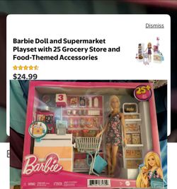 Barbie doll super market play set