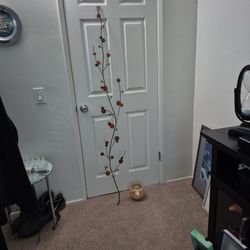 Metal Wall Decor and Matching Glass Globe Candle Holder.  NEW 