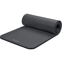 Retrospec Solana Yoga Mat 1" Thick With Nylon Carry Strap for Men & Women - Non Slip Exercise Mat for Home Yoga, Pilates, Stretching, 24”x72” 