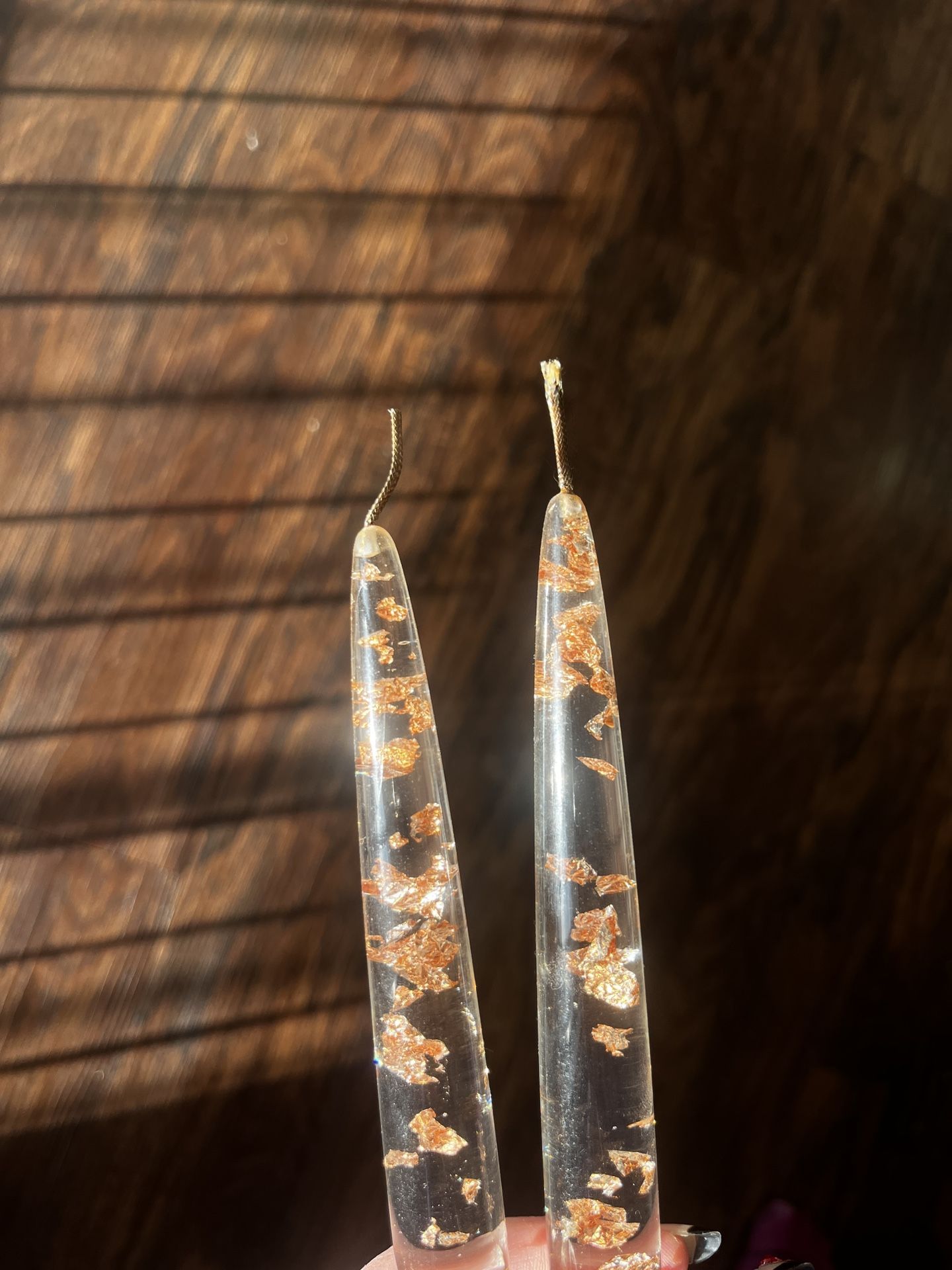 Vtg Lucite Candles With Glass Holders & Dish