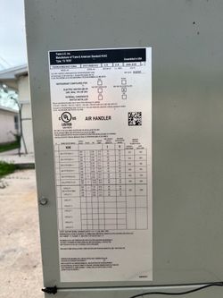 Train 1 1/2 tons air handler
