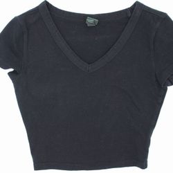 Wild Fable Black V-Neck Crop Top – XXS