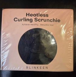 Brand New Blinkeen Heatless Curling Scrunchie - Black Satin