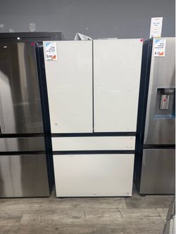 SAMSUNG BESPOKE WHITE GLASS COUNTER DEPTH FOUR DOOR REFRIGERATOR 🔥