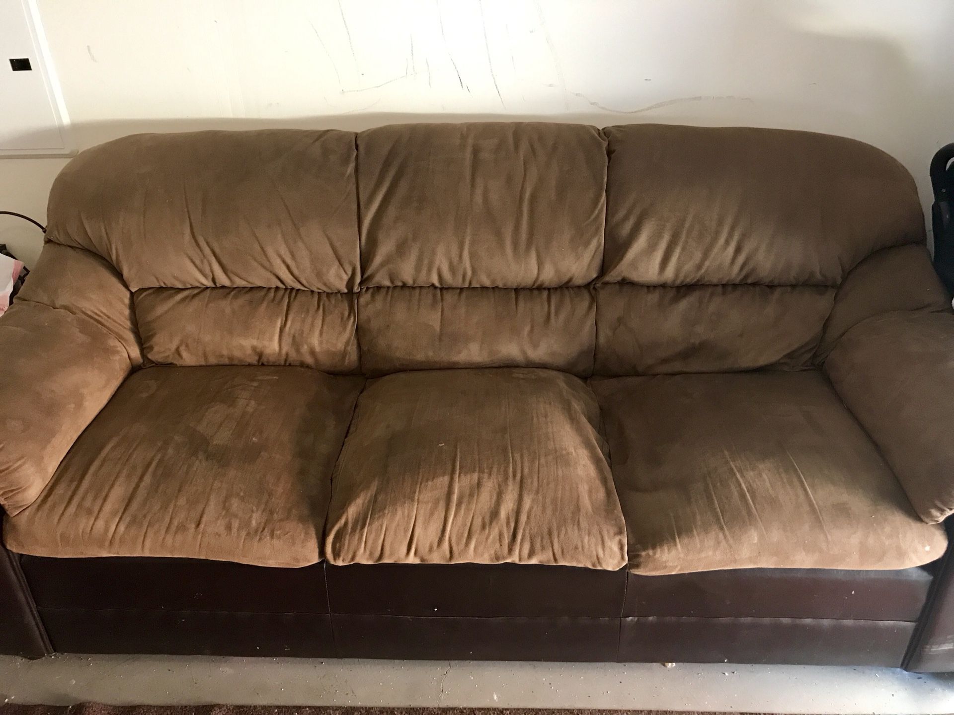 Micro suede Couch with leather base