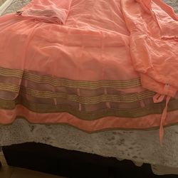 Women Three Piece Anarkali With Leggings And Scarf