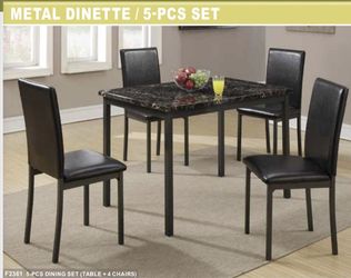 5 PCS KITCHEN TABLE SET WITH 4 CHAIRS INCLUDED (48”x30”x30”H)