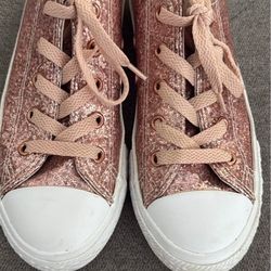 Brand new pink glitter big kid converse shoes sneaker  size 1