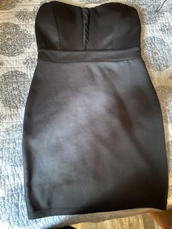 Black strapless dress