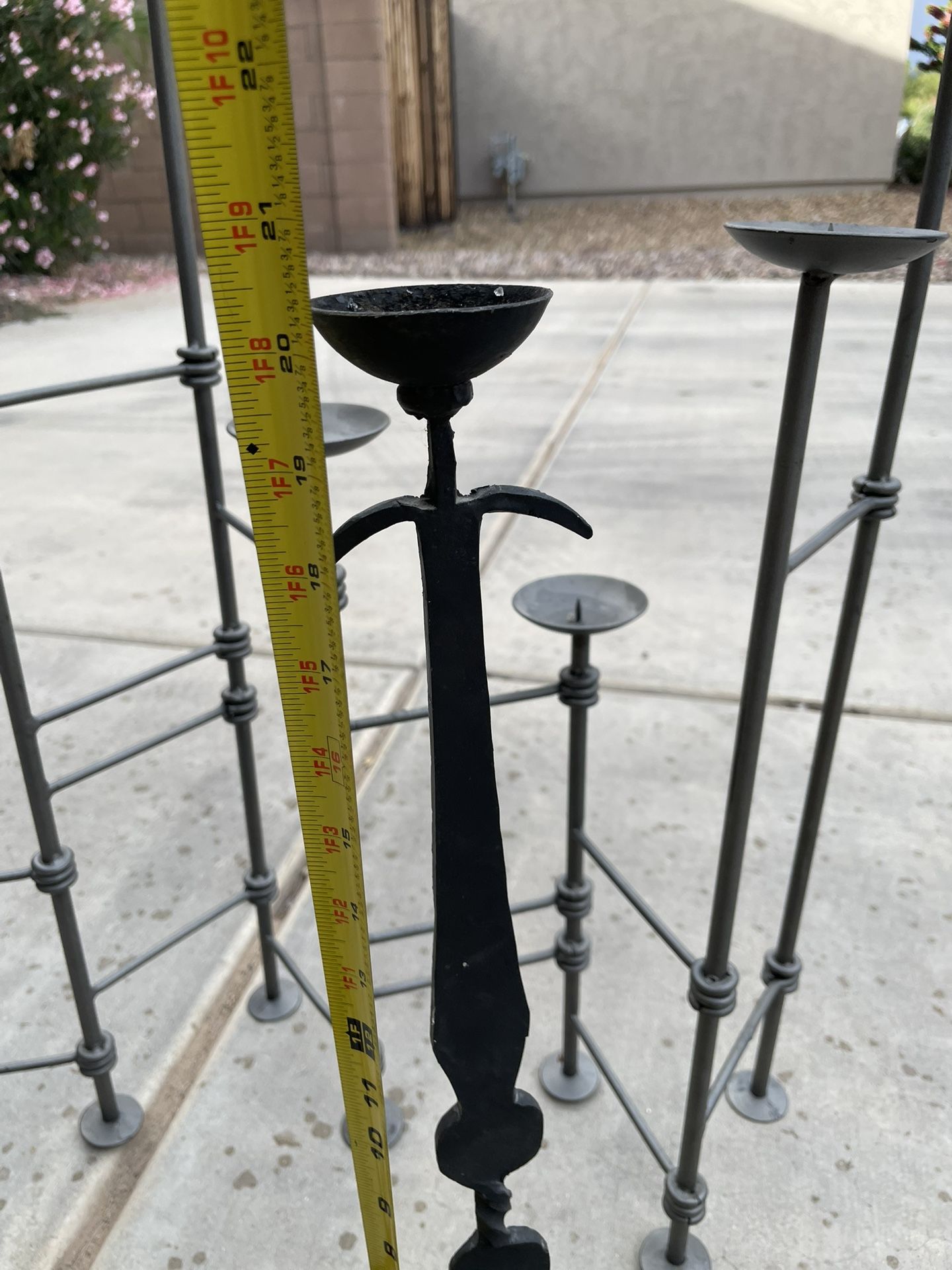 Metal Candle Holder Set – Tall Multi-Tier, Iron Stand & Wall Sconces