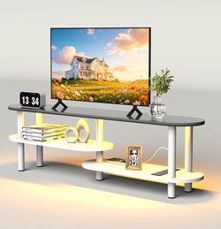 Tv stand, entertainment center with smart rgb light