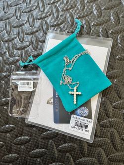 2mm cross moissanite s925 sterling silver necklace