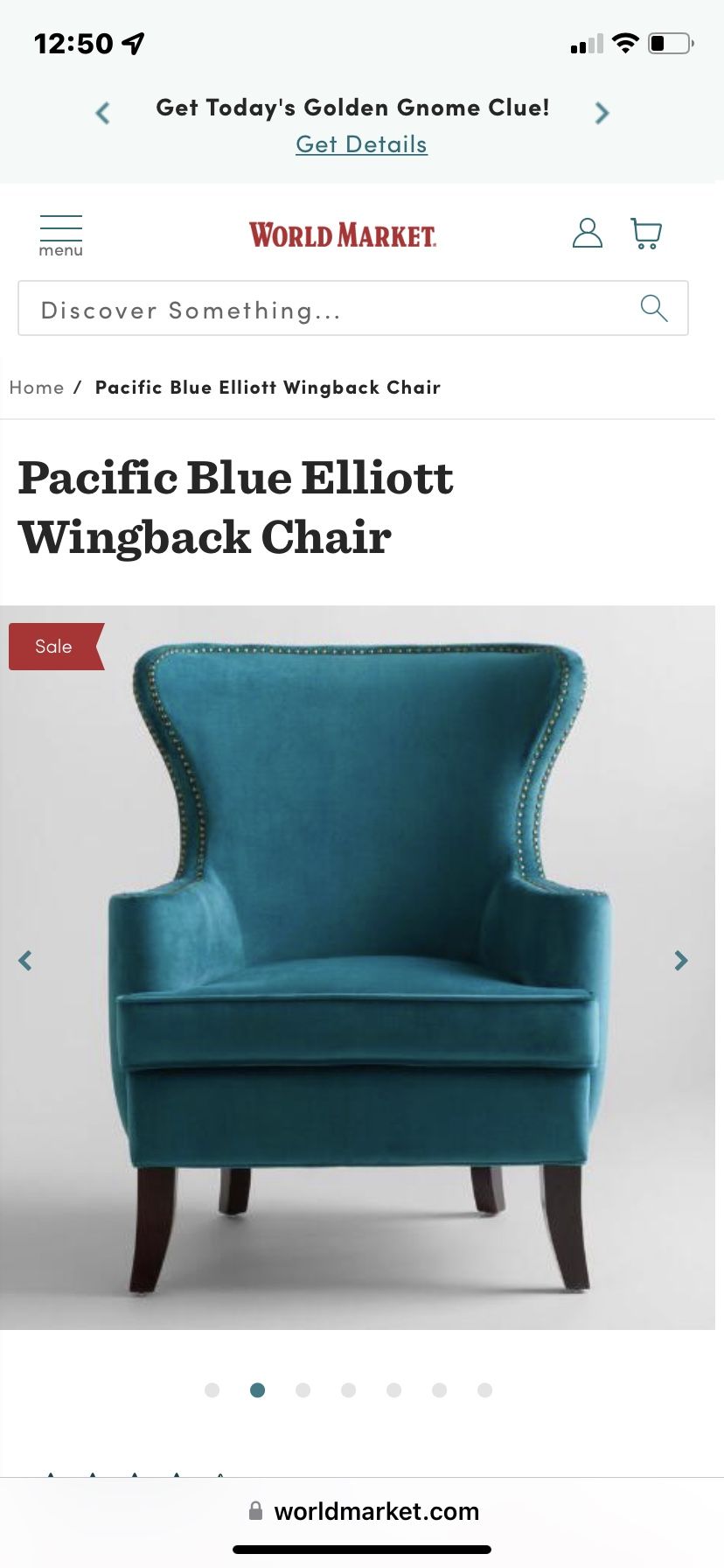 Pacific blue Elliot Wing Back Chair-World Market