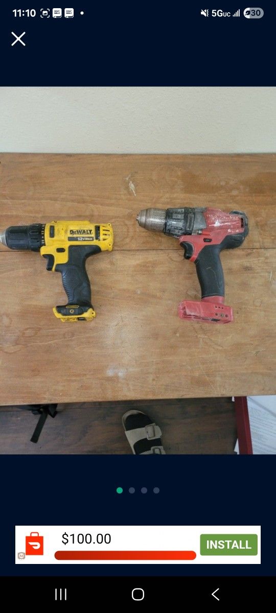 Milwaukee And Dewalt Drill