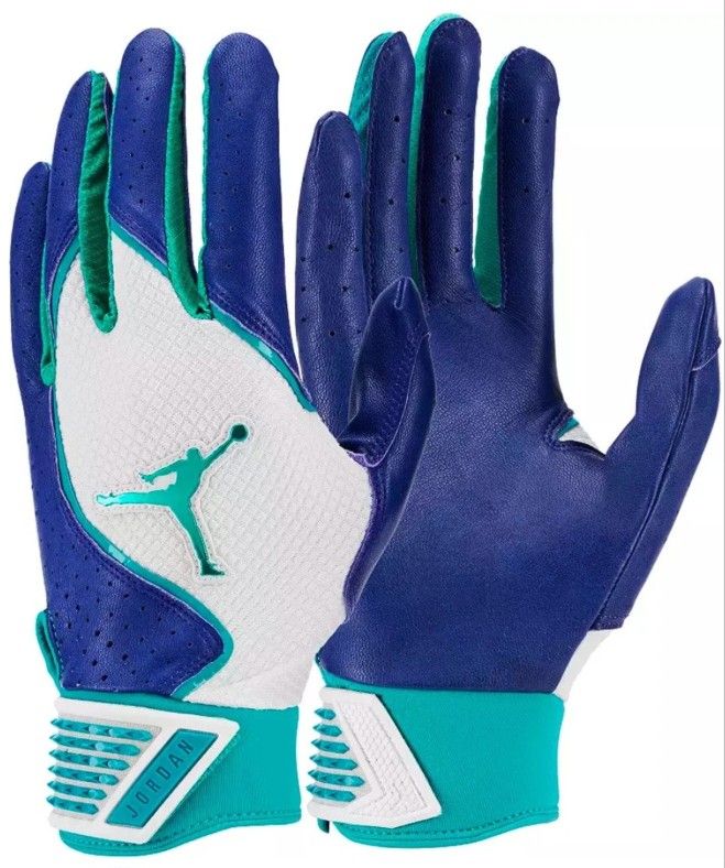 Brand New Nike Jordan Fly Elite Baseball Batting Gloves Purple Teal White Men Size Large