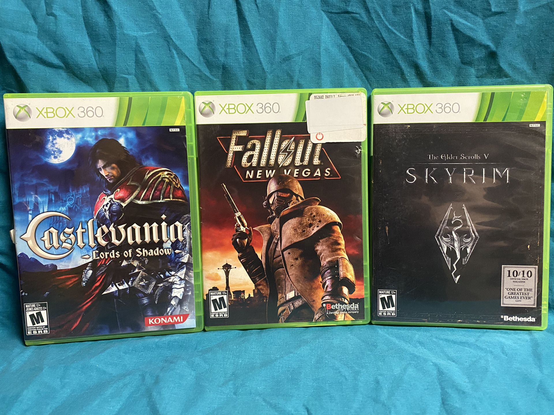 Lot of 3 Xbox 360 Games! Castlevania, Fallout Skyrim!