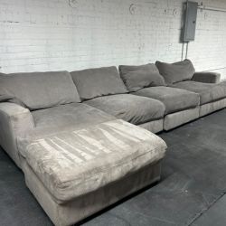 Delivery Available gray sofa couch w ottoman