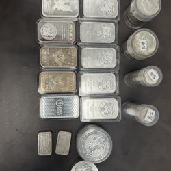 Silver Bar And Round For Sale