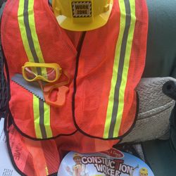 Construction Worker Costume Role Play Set. 