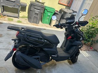 Matte Black Gas Scooter Moped