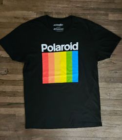 POLAROID COLORFULL LOGO ADULT UNISEX BLACK LARGE SIZE T-SHIRT