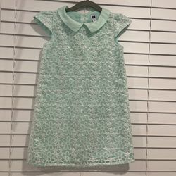 JANIE AND JACK Girl Blue Embroidery Floral Dress, size 5T