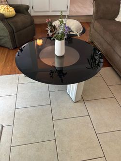 MUSIC LOVERS  -LP record, glass coffee table $150 OBO